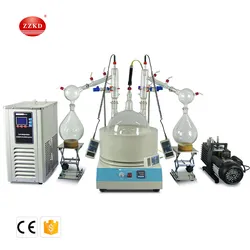 10L Kit di distillazione a doppio percorso corto da laboratorio con sistema di riscaldamento a pompa a vuoto