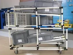 Prateleira de Fluxo Ajustável Versátil para Armazenamento Industrial Eficiente