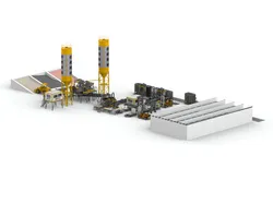 Fortgeschrittene Blockproduktionsmaschine Automatische Blockproduktionslinie mit integriertem Stacker