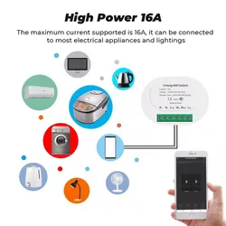 SLS Tuya WiFi 16A Mini Smart Light Switch Modul Relais Switch-Modul