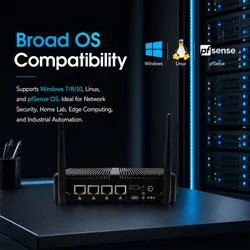 Ordinateur J5005 embarqué, 4X 2.5g LAN RJ45 Mini PC pour routeur