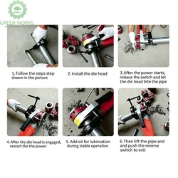 Máquina de Rosquear Tubos de Polegadas Compacta 1/2 2 para Manuseio e Portabilidade Fáceis