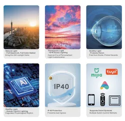 Painel de luz de teto LED inteligente com recurso de controle por APP para interiores modernos