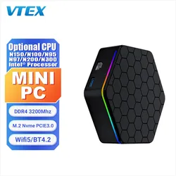 Iluminação RGB Dinâmica Dual 4K N150 Windows Linux Office Mini PC Computador