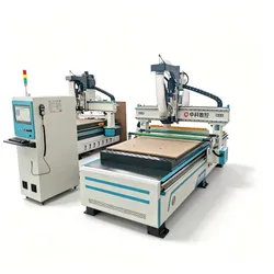 เครื่องกัดไม้ CNC พร้อม 12 หัวกัดห้องสมุดเครื่องมืออัตโนมัติ