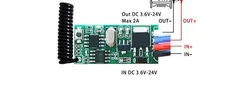 Controlador de luz LED com interruptor de controlo remoto RF sem fios e mini relé DC de 433 MHz