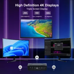 Hystou Oficina Escolar Hospital DDR4 Mini PC Negocios Trabajo Nuevo Diseño Computadora RAM de Doble Canal Computadora de Escritorio