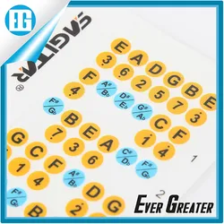 PVC transparente Alphabet-Gitarrenbündchen Notenaufkleber