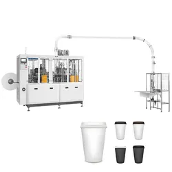 100-120 PCS/Min Vollautomatische Papierbecherformmaschine mit PLC-Steuerungssystem