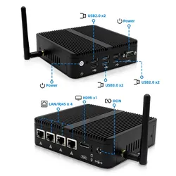 Sistema POS Hystou Computador Desktop Terminal Sem Ventoinha Impressora Mini PC
