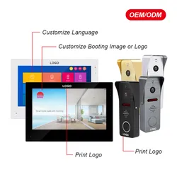Slimme Villa 4 Draadloze Video Intercom met Touchscreen voor 2 Knop Toegangsysteem