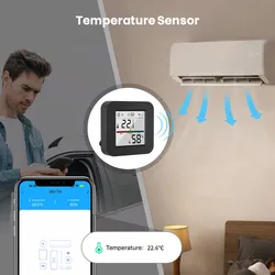IR-Fernbedienung Smart Life APP Steuerung Drahtloses WiFi Temperatur- und Feuchtigkeitssensor mit Hintergrundbeleuchtung LCD-Bildschirm