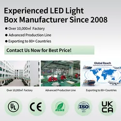 Rechteckiger LED-Snap-Rahmen Ultra Dünne Lichtbox für LED-Anzeige Wandmontage