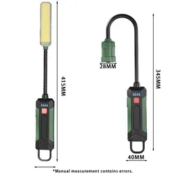 360° Drehbares flexibles Gooseneck COB LED Arbeitslicht tragbares zoombares Inspektionslicht für Reparaturen Inspektionslicht für den Außenbereich