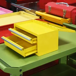 Caixa de Ferramentas Mini de Metal Multicolorida para Armazenamento de Mesa para Organizar Ferramentas