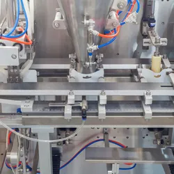 Hệ thống đóng gói tự động hoàn toàn (Máy Doypack + Robot đóng gói carton song song + Hệ thống xếp pallet)