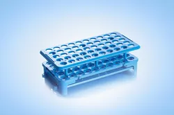 Supporto per provette con pilastro per uso in laboratorio