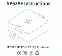 Sp63ae Spi Rgbcct adressierbare LED Magic Color Streifenlicht Controller DC5-24V Smart Bluetooth Musik Pixel Dimmer RF Fernbedienung Panel