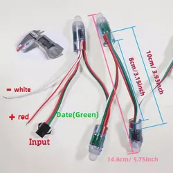 12mm Slimme LED Punt Pixel Module Ws2811 RGB Pixel LED 5V Snoerlicht Waterdicht voor Kerstdecoratie