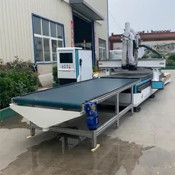 Bir-İki CNC Ahşap Üretim Hattı Mutfak Dolabı Yapımı İçin Nesting Atc CNC Router Otomatik Yükleme Boşaltma Masası Fiyatı