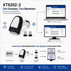 XT6202-2 USB 무선 바코드 스캐너 여러 컴퓨터 다중 호스트 지원 자동화 바코드 스캐너 공유 연결