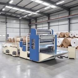 Máquina automática de guardanapos de papel com funções de gofragem e embalagem