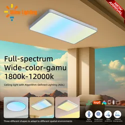 Luz de Teto LED Skylight Ajustável com Controle Remoto Sem Fio