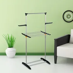 Edelstahl Wäschetrockner Kleider Einzelstange Bekleidungsdisplay Rack Kleiderspeicher Rack