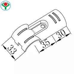 Ysp-2 Total 2.5mm Espessura Preta Única Metal Joint Canto Interno para Sistema de Suporte de Tubos