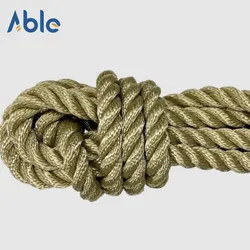 3 Strand/4 स्ट्रैंड पॉलिएस्टर रस्सी बेज/टैन रंग रस्सी पाठ्यक्रमों के लिए रेत रंग