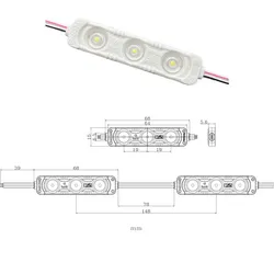 Emblema Seu Logo DC12V Módulo LED 3 Módulo de Sinalização para Fabricação de Sinais Internos e Externos 1.2W/PC