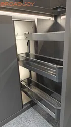 Schrankseite Ausziehbares Glas Zwei Schichten Korb Stahl Schublade Aufbewahrungsregal Küchenorganisator