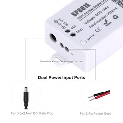 Sp801e WiFi Magischer LED-Controller LED-Matrix-Panel-Modul Ws2812b Ws2811 Lichtstreifen kabellose Steuerung DC5-24V