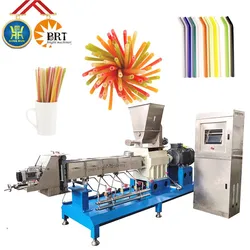 Snelle afbraak rijst tarwe stro extruder stro maken lijn rijst stro maken machine