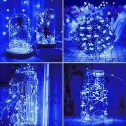 Solarlichterkette, LED-Licht, farbiges Licht, Kupferdrahtlicht