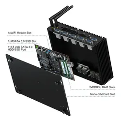 Computador Embutido Industrial Rugged Fanless Hystou Suporta 24/7 Mini PC