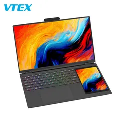 Vtex Günstiges Zwei-Bildschirm-Notebook PC Anpassung I7 10th UHD PC Tragbares Notebook Hochleistungs-Dual-Grafikkarten-Notebook PC Laptop