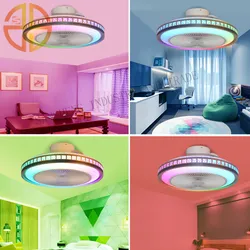 Modern Renk Değiştiren LED Fan Aydınlatma Armatürü Akrilik Tasarım ile