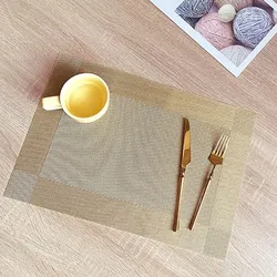 Tapetes de mesa em PVC resistentes ao calor, retangulares e laváveis