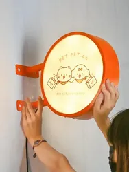 Außen Rundlichtkasten Geschäftsschild doppelseitiger projizierender Lichtkasten LED Lichtkasten Schildtafel