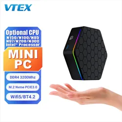 Iluminação RGB Dinâmica Dual 4K N150 Windows Linux Office Mini PC Computador