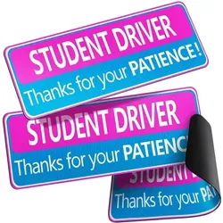 Adesivo Magnético para Estudante Motorista, Por Favor, Seja Paciente, Estudante Motorista, Adesivo Refletivo de Novato para Para-choque