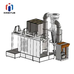 Cabine de Pintura a Pó Automática Xingyue com Sistema de Funil de Pó de Alta Capacidade