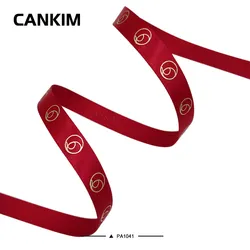 Rote hochwertige Satinband Geschenkverpackungsbänder individuelles Band mit Logo