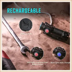 Mini tragbare kompakte wiederaufladbare LED Taschenlampe leichtgewichtig