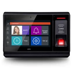 7 Zoll Touchscreen Mitarbeiter Zeiterfassungsgerät TCP/IP USB Fingerabdruck Zugangskontrolle RFID