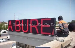 Modul LED Warna Merah Luar Ruangan P10 Tanda Iklan LED Teks 320X160mm