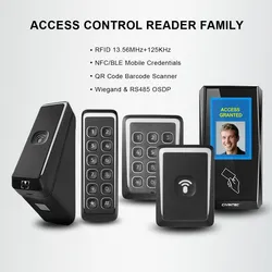Leitor de Código Digital RFID Wiegand Programável RS485 Leitor de Controle de Acesso Móvel NFC Bluetooth com Interface Personalizada em Tela Touch Linux
