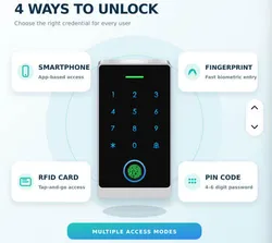 Intelligentes WiFi Tuya wasserdichtes Fingerabdruck-RFID-Zugangskontrollsystem
