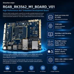 Rg48 Rk3562 لوحة تطوير مدمجة Aiot بوحدة Npu ‏1tops 4K Android Linux
